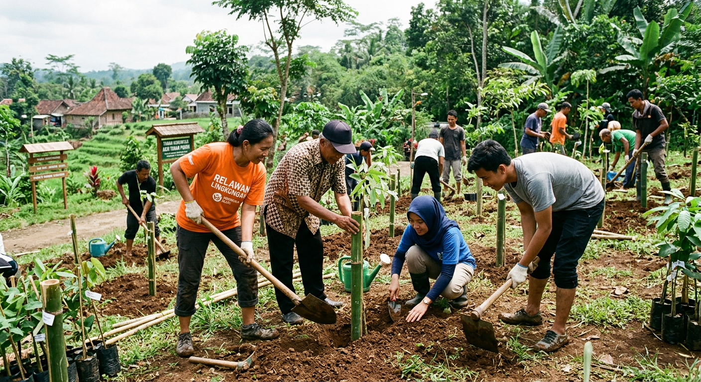 LIVESGP BANGIL Hijau - Program lingkungan seperti gotong royong dan penanaman pohon.